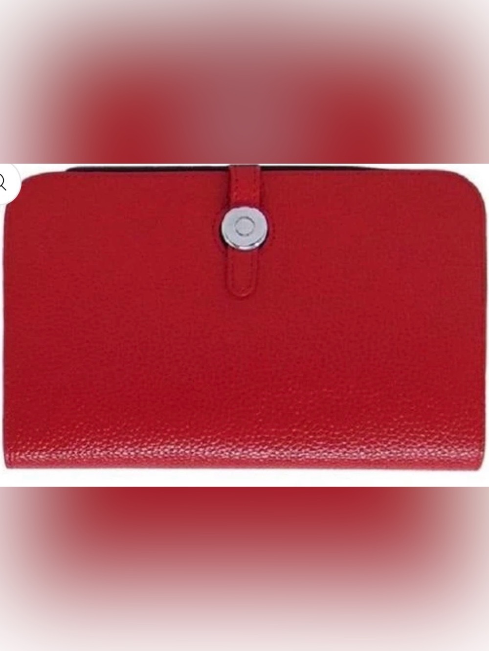 Red Leather Snap Wallet - Sleek Women's Wallet